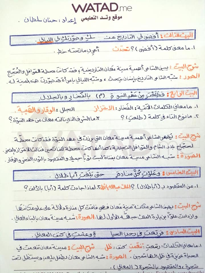 MjIzNjI4MQ59592 بالصور شرح قصيدة في معان للصف التاسع مادة اللغة العربية الفصل الاول 2020